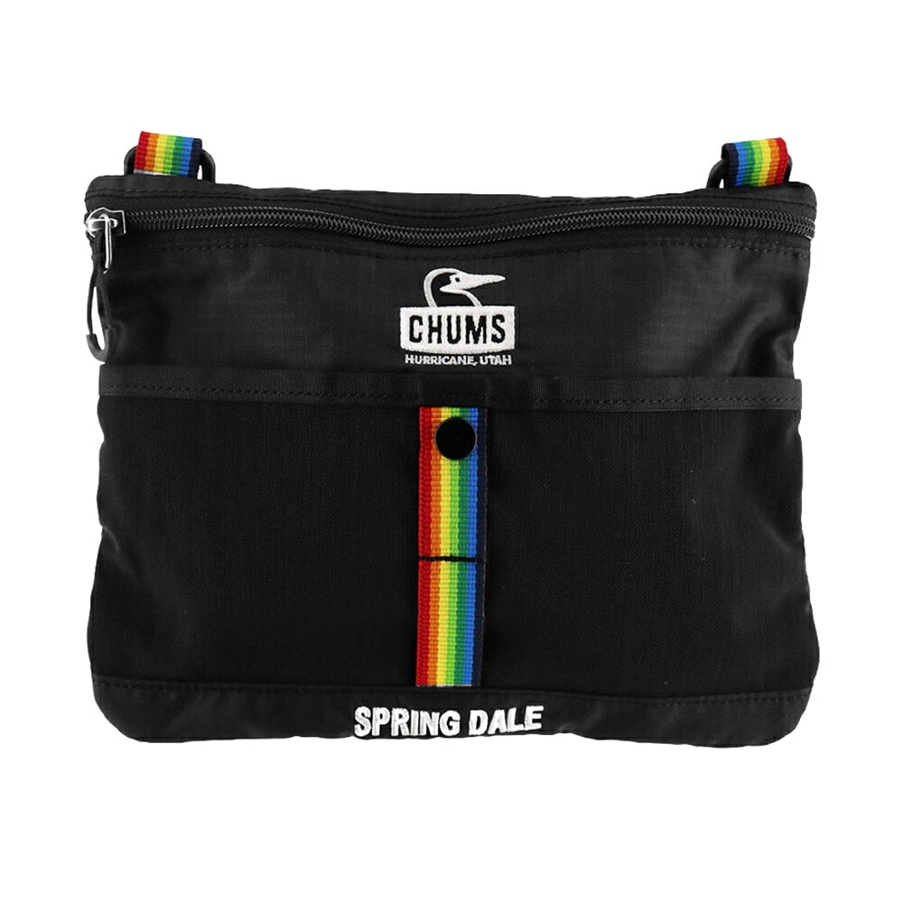 チャムス ショルダーバッグ 斜め掛け サコッシュ 1L B6 2WAY CHUMS スプリングデールサコッシュ CH60-4103 メンズ レディース キッズ 誕生日プレゼント ギフト ラッピング無料 正規代理店 1.ブラックxレインボー -604103k042 1.ブラックxレインボー