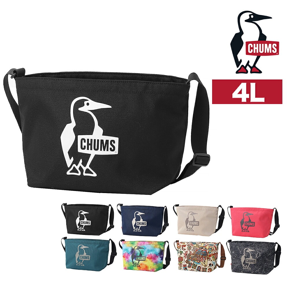 チャムス ショルダーバッグ 斜め掛け 4L B6 ミニ CHUMS リサイクルブービーショルダーバッグ CH60-4108 メンズ レディース キッズ 誕生日プレゼント ギフト ラッピング無料 正規代理店 1.ブラック -604108k001 1.ブラック