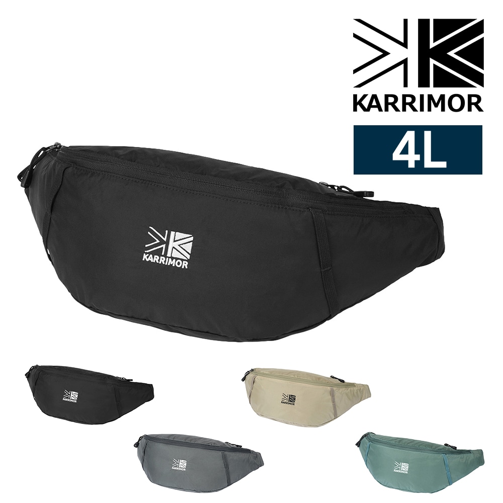 カリマー ウエストバッグ ボディバッグ 斜め掛け 4L B6対応 軽量 ミニ KARRIMOR スポーラン4 1.ブラック -501255-9000 1.ブラック