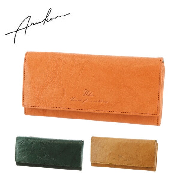 アルカン ARUKAN タントフェリーチェ L字ファスナー付札入れ 長財布 1017634 (1015636) 1.オレンジ 34x82 レディース