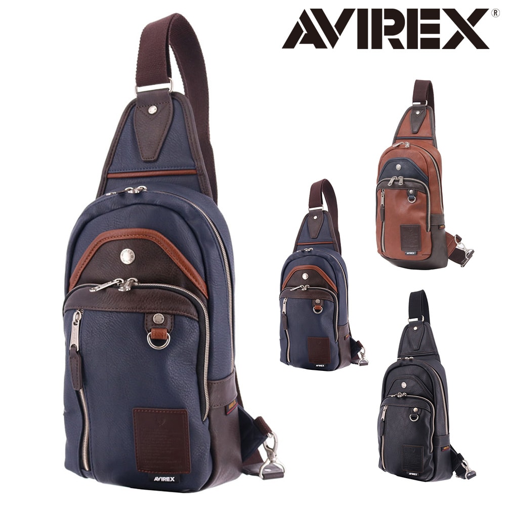 アヴィレックス AVIREX ワンショルダーバッグ STUART スチュアート ax5001 2.ネイビー -60x60 メンズ レディース