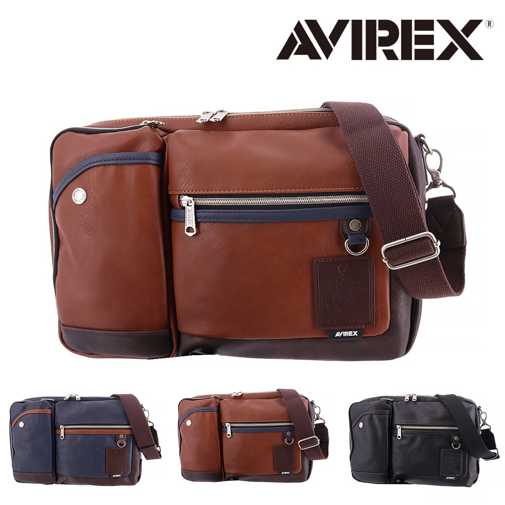 アヴィレックス AVIREX 2wayショルダーバッグ STUART スチュアート ax5004 3.キャメル -45x73 メンズ