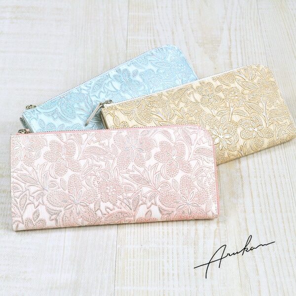 アルカン ARUKAN Lファスナー L字ファスナー長財布 crea/クレア 1414702 (1413657) 42x11 2.ベージュ レディース