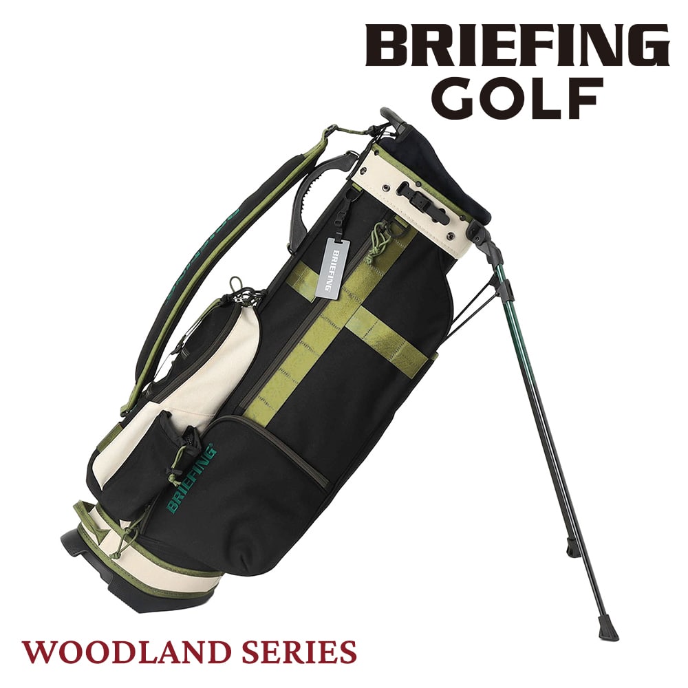 ブリーフィング ゴルフ キャディバッグ スタンド型 CR-8 #02 4分割 BRIEFING ウッドランド BRG241D26 ブラックxアイボリー -515