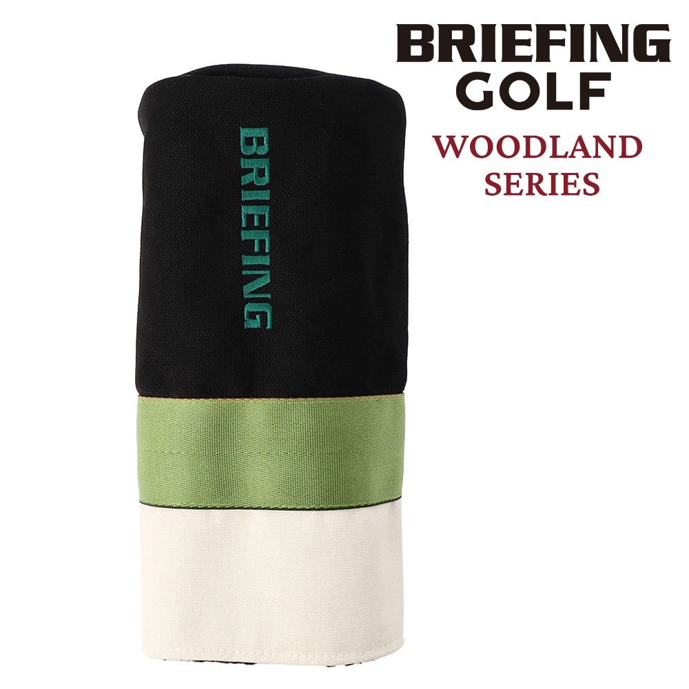 ブリーフィング ゴルフ ドライバーカバー バーレル DR用 ヘッドカバー BRIEFING ウッドランド BRG241G27 ブラックxアイボリー -515