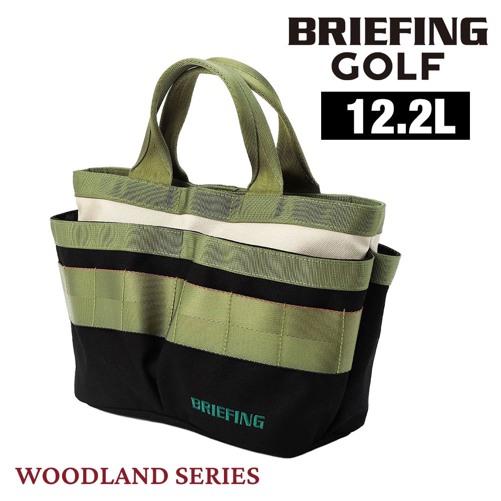 ブリーフィング ゴルフ トートバッグ カートトート 12.2L B5 BRIEFING トールカートトートウッドランド BRG241T35 ブラックxアイボリー -515