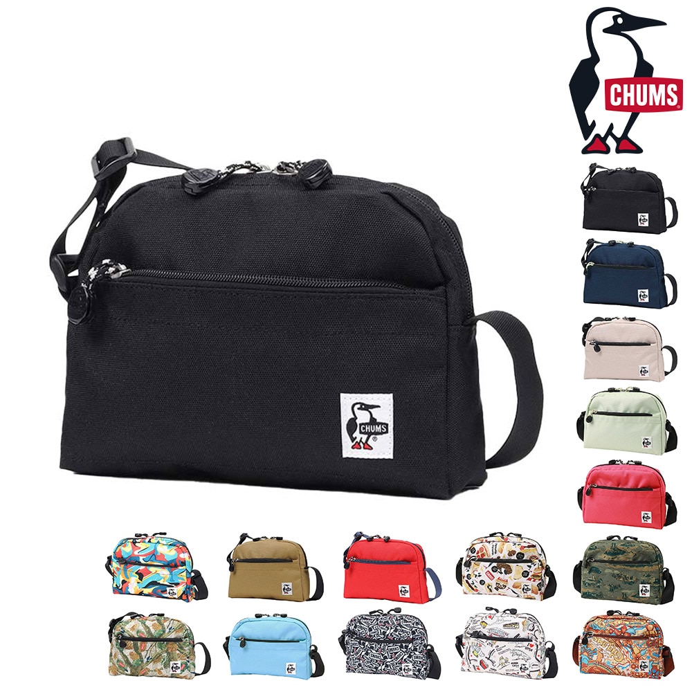 チャムス ショルダーバッグ 斜め掛け リサイクル ミニトラペゾイドショルダー 3L A5 CH60-3959 メンズ レディース 男女兼用 誕生日プレゼント 1.ブラック -603959k001