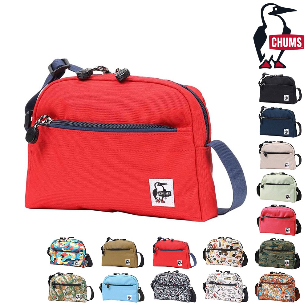 チャムス ショルダーバッグ 斜め掛け リサイクル ミニトラペゾイドショルダー 3L A5 CH60-3453 メンズ レディース 男女兼用 誕生日プレゼント 9.レッド -99x603453r001