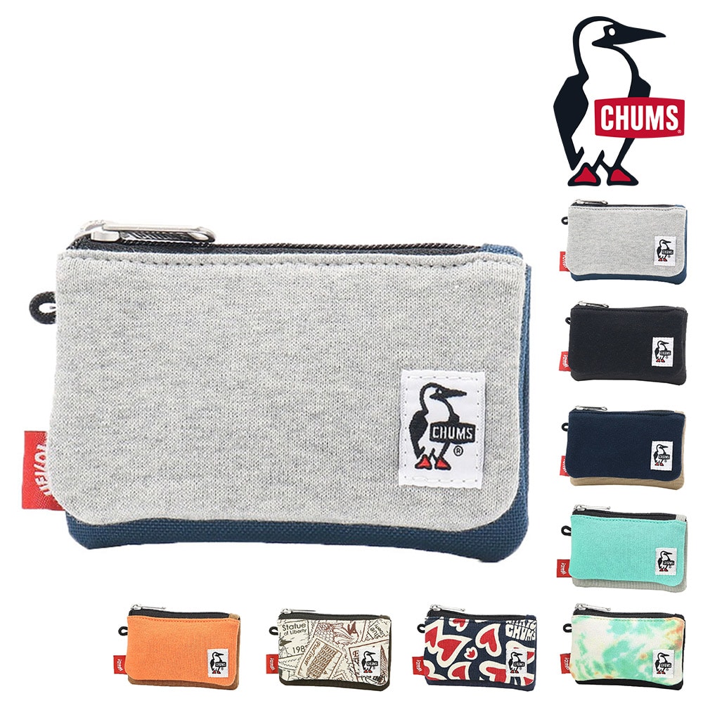 チャムス コインケース カードケース 小銭入れ キーコインケース カードコインケーススウェットナイロン CH60-3456 メンズ レディース キッズ 誕生日プレゼント ギフト ラッピング無料 【正規代理店】 1.ヘザーグレーxbネイビー -603456g019