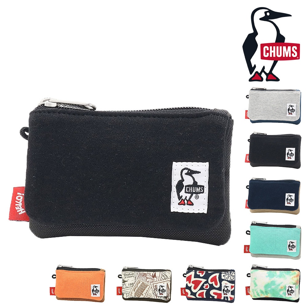 チャムス コインケース カードケース 小銭入れ キーコインケース カードコインケーススウェットナイロン CH60-3456 メンズ レディース キッズ 誕生日プレゼント ギフト ラッピング無料 【正規代理店】 2.ブラックxチャコール -603456k018