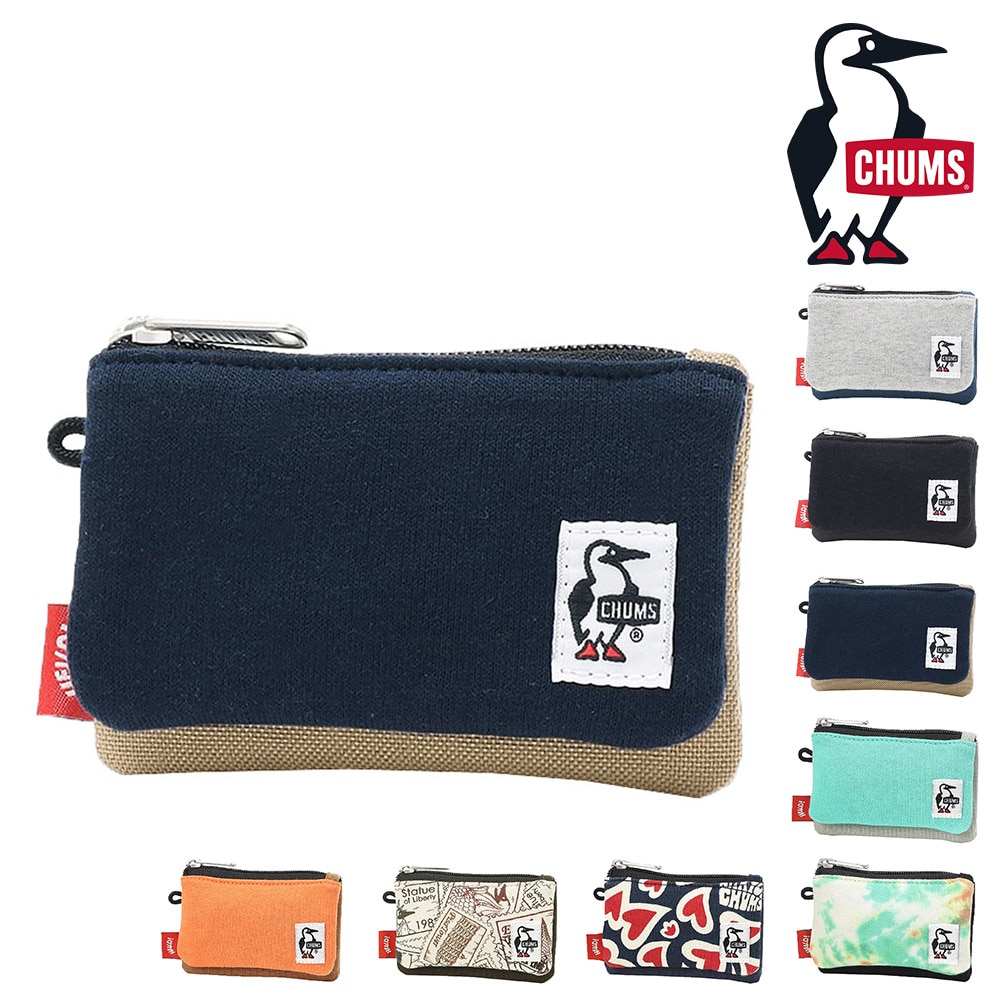 チャムス コインケース カードケース 小銭入れ キーコインケース カードコインケーススウェットナイロン CH60-3456 メンズ レディース キッズ 誕生日プレゼント ギフト ラッピング無料 【正規代理店】 3.ネイビーxベージュ -603456n016