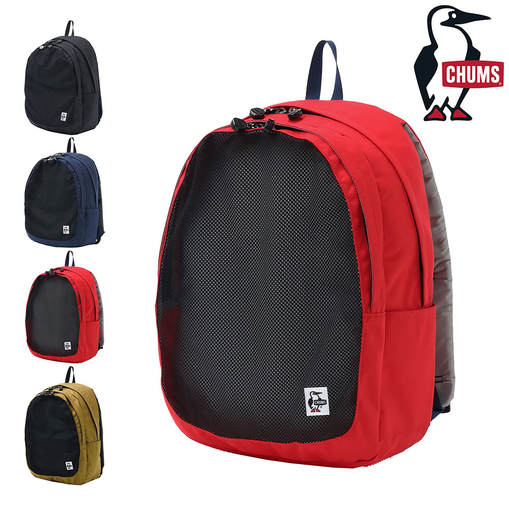 チャムス CHUMS リュックサック Recycle Front Mesh Day Pack リサイクルフロントメッシュデイパック ch60-3531 3.レッド 99x603531r001 メンズ レディース