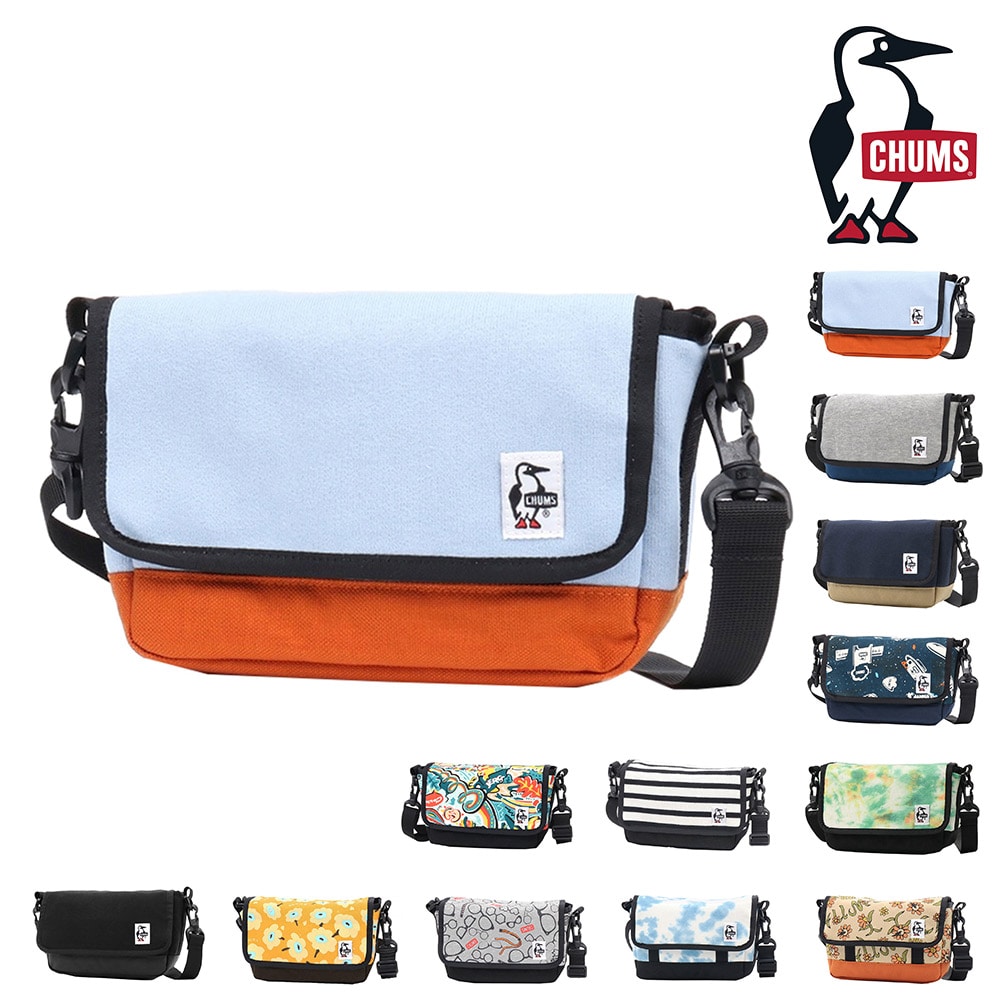 チャムス カメラバッグ ショルダーバッグ スウェットナイロン スモールカメラショルダー 2L CH60-3604 メンズ レディース キッズ プレゼント 6.サックスxオレンジ -99x603604a102