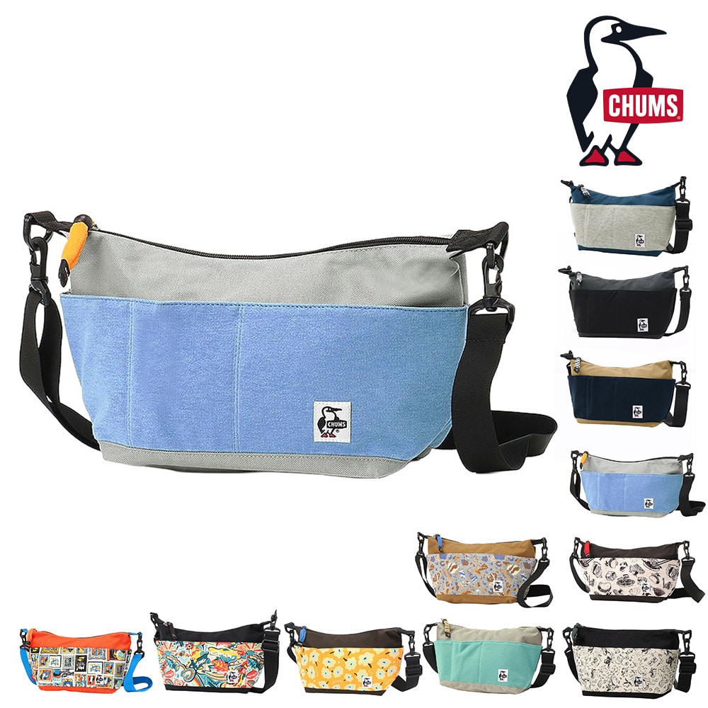 チャムス バッグ ショルダーバッグ CHUMS スウェットナイロン コレクトショルダー 5L A5サイズ CH60-3608 メンズ レディース キッズ 送料無料 誕生日プレゼント ギフト ラッピング無料 【正規代理店】 4.ヘザーブルーxグレー -603608a110