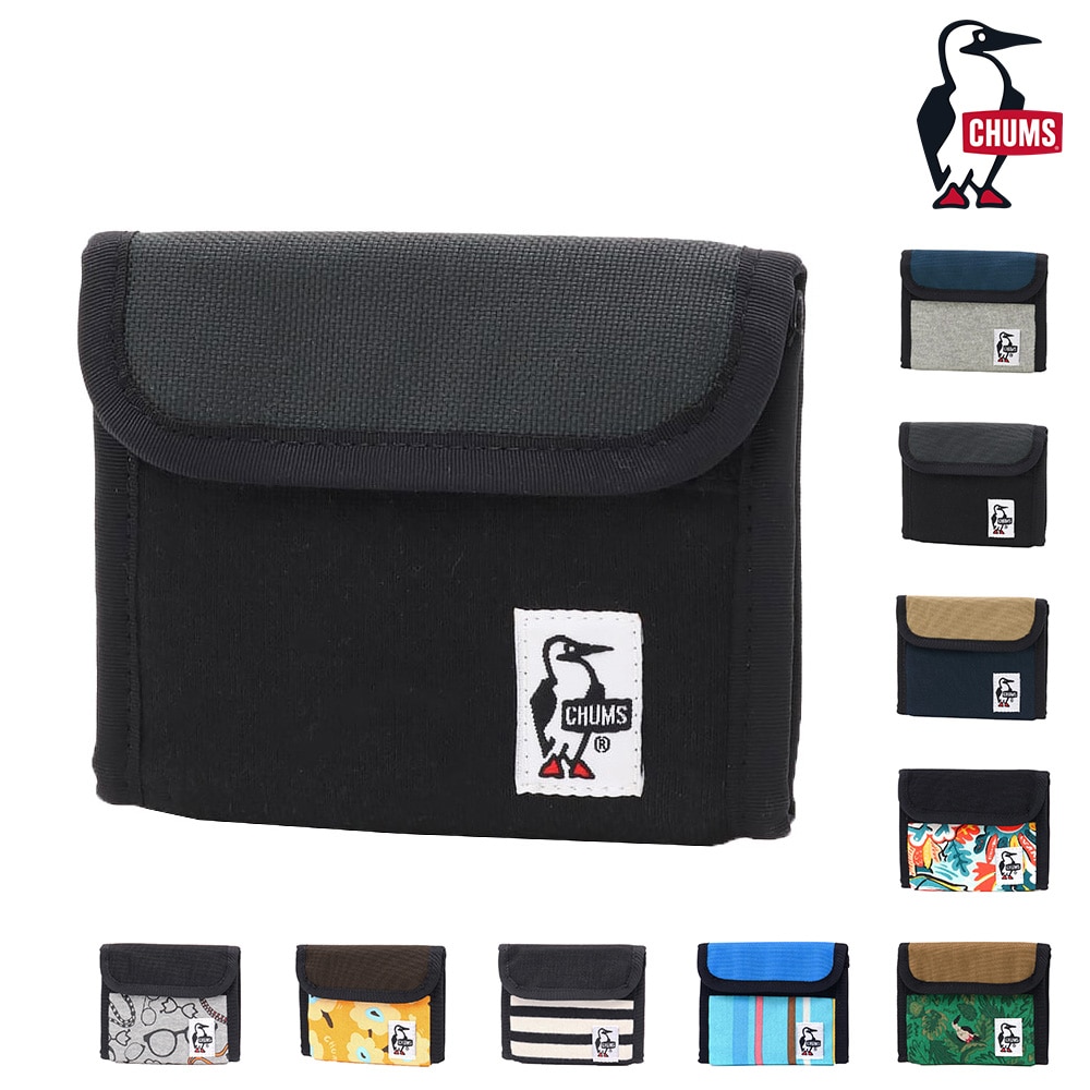 チャムス CHUMS 三つ折り財布 Trifold Wallet Sweat Nylon トライフォールドウォレットスウェットナイロン ch60-3612 2.ブラックxチャコール -99x603612k018 メンズ レディース メンズ レディース