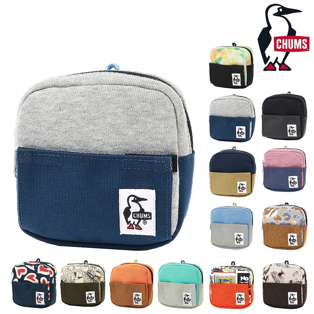チャムス 小物 ポーチ 小物入れ スマホスタンド コインケース CHUMS スマートフォンスタンドポーチスウェットナイロン CH60-3734 メンズ レディース キッズ ネコポス可能 黒 誕生日プレゼント ギフト ラッピング無料 【正規代理店】 1.ヘザーグレーxbネイビー -603734g019