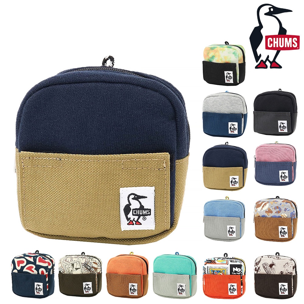 チャムス 小物 ポーチ 小物入れ スマホスタンド コインケース CHUMS スマートフォンスタンドポーチスウェットナイロン CH60-3734 メンズ レディース キッズ ネコポス可能 黒 誕生日プレゼント ギフト ラッピング無料 【正規代理店】 3.ネイビーxベージュ -603734n016