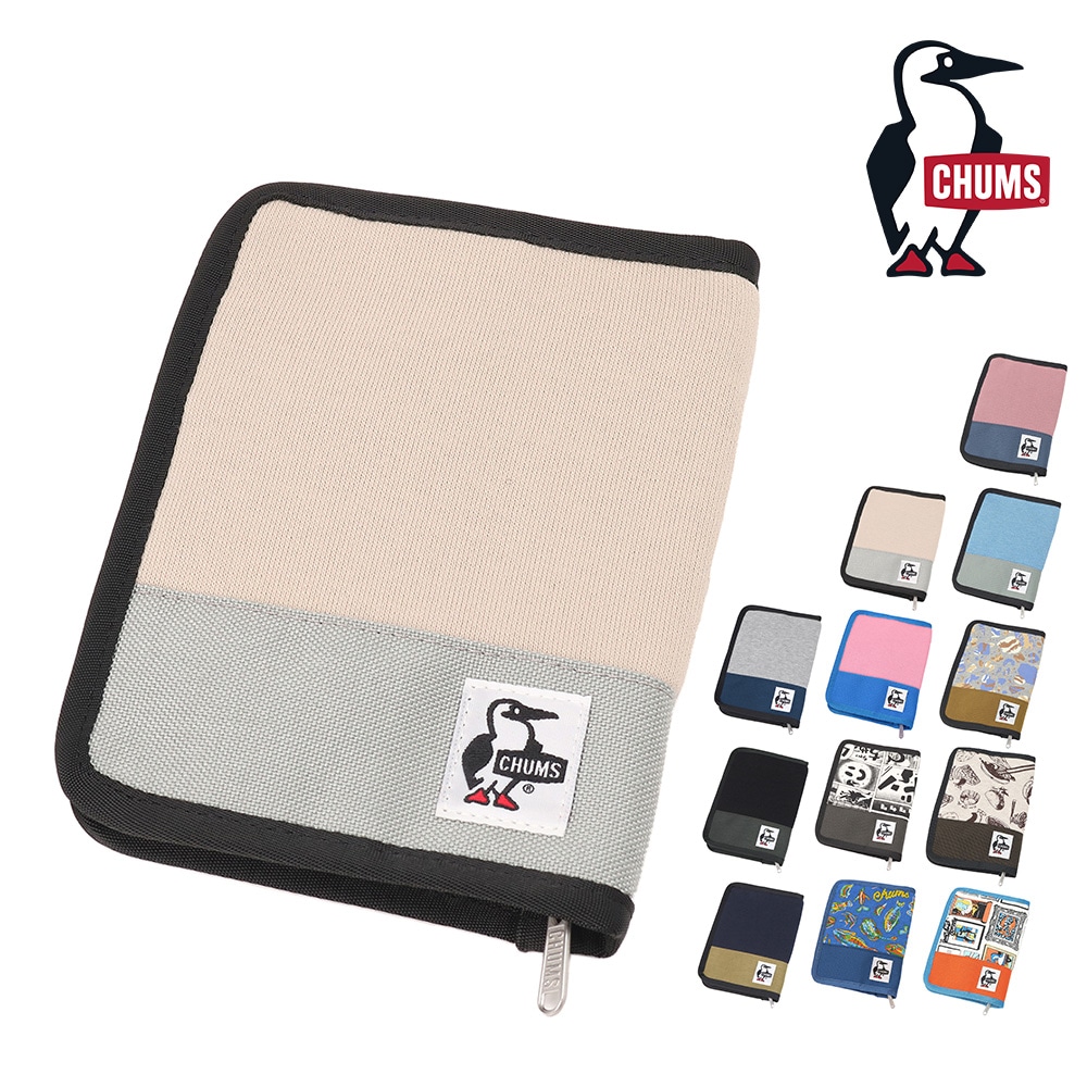 チャムス ブックカバー マルチケース CHUMS ノベルズポーチスウェットナイロン CH60-3814 4.グレージュxストーン -603814g113