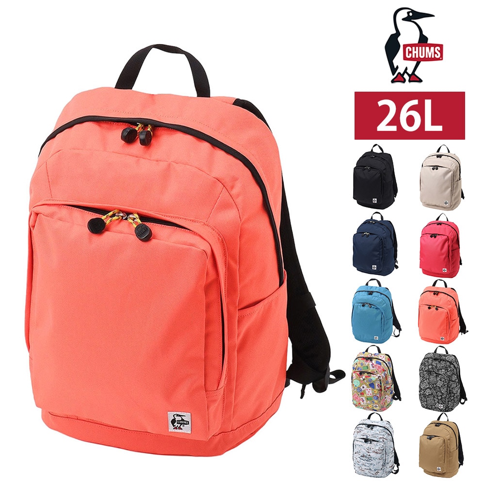 チャムス バッグ リュック デイパック バックパック CHUMS リサイクルアウトバックデイパック 26L A4サイズ CH60-3846 メンズ レディース キッズ 送料無料 誕生日プレゼント ギフト ラッピング無料 【正規代理店】 6.コーラルオレンジ -603846d029
