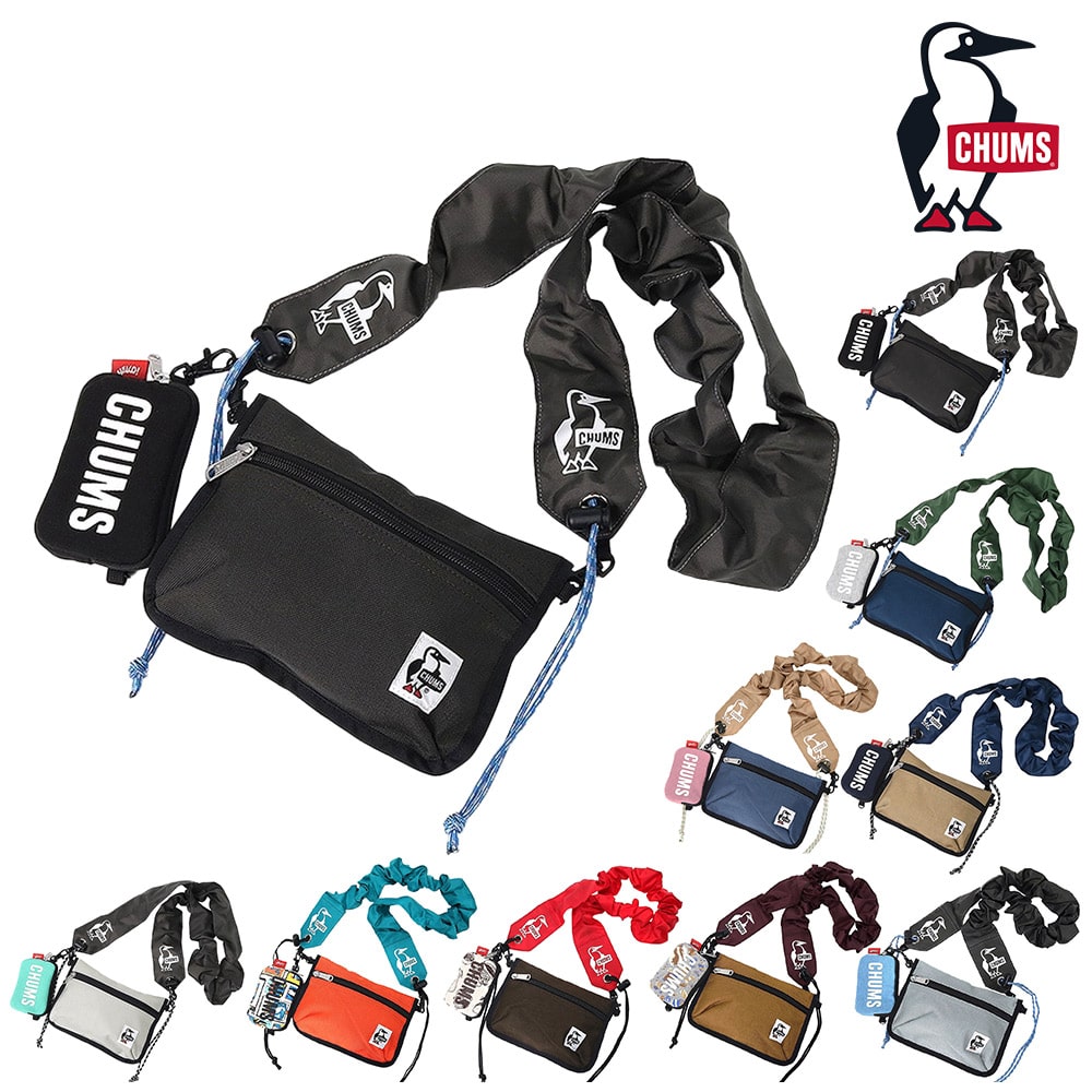 チャムス バッグ ショルダーバッグ ポーチ ミニ CHUMS ウェアラブルスリングショルダーバッグスウェットナイロン CH60-3880 メンズ レディース キッズ 送料無料 誕生日プレゼント ギフト ラッピング無料 【正規代理店】 2.ブラックxチャコール -603880k018