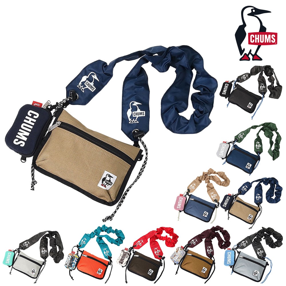 チャムス バッグ ショルダーバッグ ポーチ ミニ CHUMS ウェアラブルスリングショルダーバッグスウェットナイロン CH60-3880 メンズ レディース キッズ 送料無料 誕生日プレゼント ギフト ラッピング無料 【正規代理店】 3.ネイビーxベージュ -603880n016