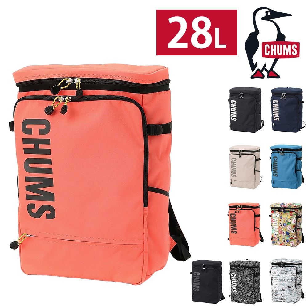 チャムス バッグ リュック デイパック バックパック 大きめ CHUMS リサイクル トップオープンスクエアデイパック 28L B4 A4 CH60-3919 メンズ レディース キッズ 送料無料 男女兼用 プレゼント ラッピング無料 通勤 【正規代理店】 6.コーラルオレンジ -603919d029