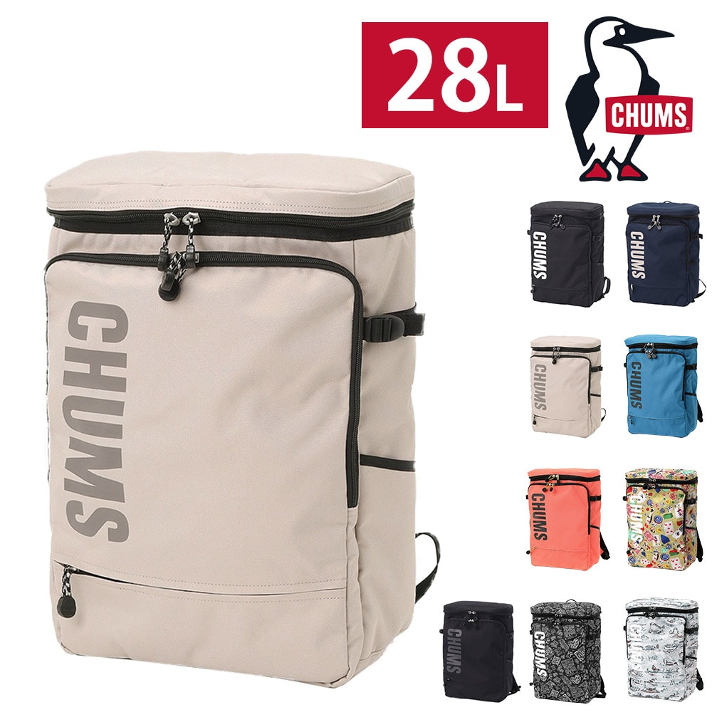 チャムス バッグ リュック デイパック バックパック 大きめ CHUMS リサイクル トップオープンスクエアデイパック 28L B4 A4 CH60-3919 メンズ レディース キッズ 送料無料 男女兼用 プレゼント ラッピング無料 通勤 【正規代理店】 3.グレージュ -603919g057
