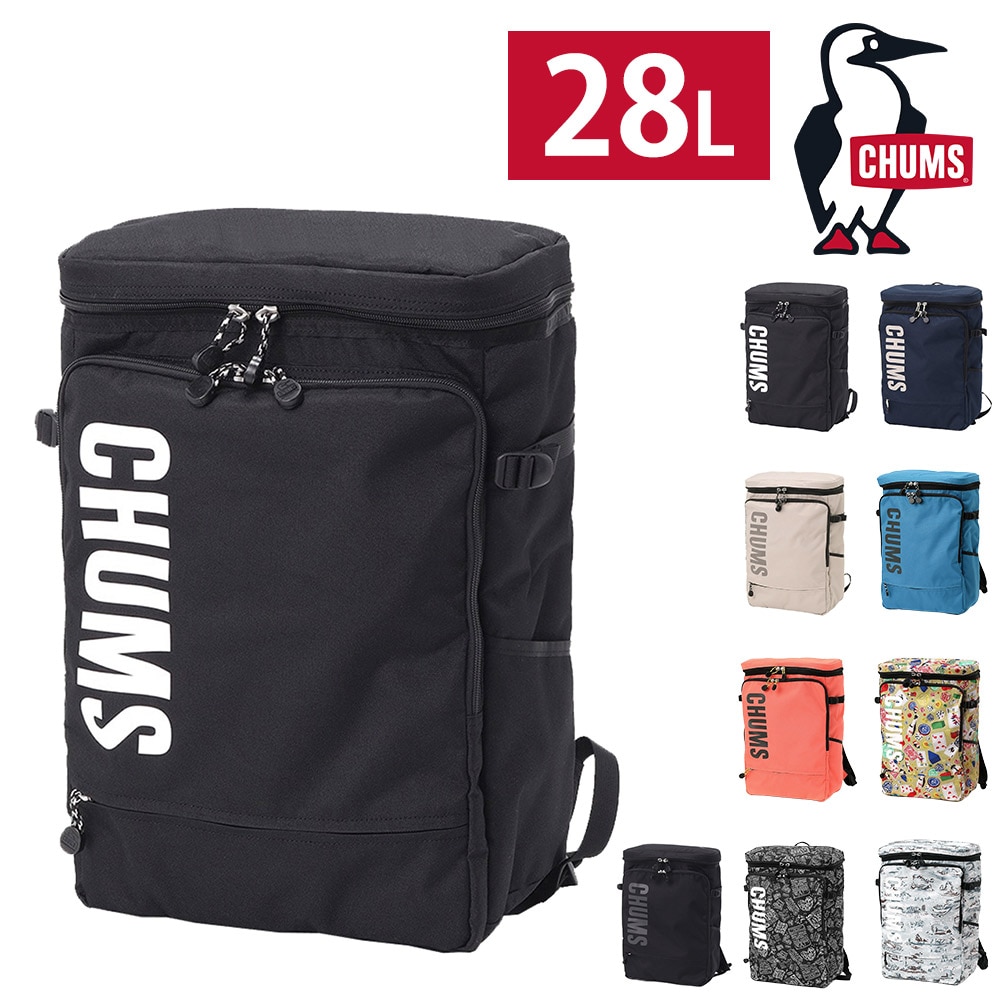 チャムス バッグ リュック デイパック バックパック 大きめ CHUMS リサイクル トップオープンスクエアデイパック 28L B4 A4 CH60-3919 メンズ レディース キッズ 送料無料 男女兼用 プレゼント ラッピング無料 通勤 【正規代理店】 1.ブラック -603919k001