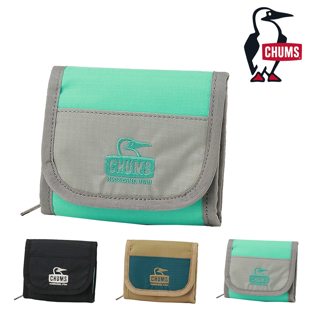 チャムス 財布 二つ折り財布 折財布 2つ折り 小銭入れあり CHUMS スプリングデールマルチウォレット CH60-3925 メンズ レディース キッズ 誕生日プレゼント ギフト ラッピング無料 【正規代理店】 3.グレーxターコイズ -603925g089