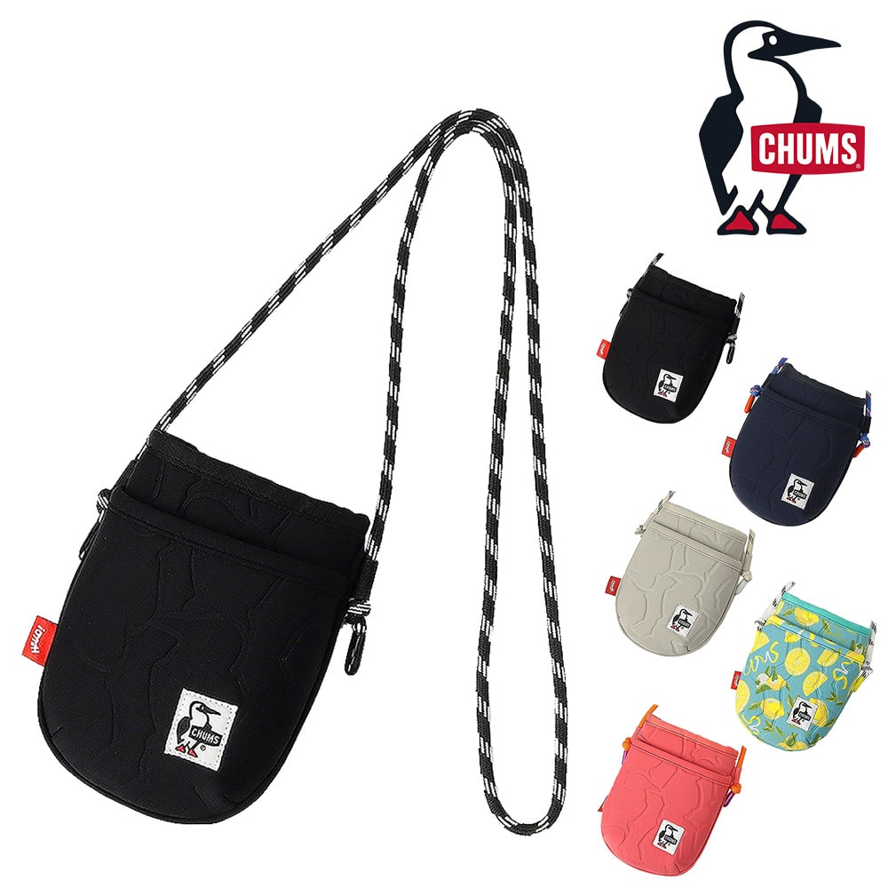 チャムス バッグ ショルダーバッグ 斜めがけ ミニショルダー CHUMS ブービーエンボスミニショルダーバッグ CH60-3944 メンズ レディース キッズ 誕生日プレゼント ギフト ラッピング無料 【正規代理店】 1.ブラック -603944k001