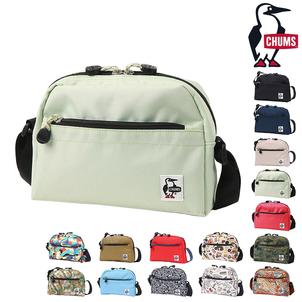 チャムス ショルダーバッグ 斜め掛け リサイクル ミニトラペゾイドショルダー 3L A5 CH60-3959 メンズ レディース 男女兼用 誕生日プレゼント 5.パステルグリーン -603959m091