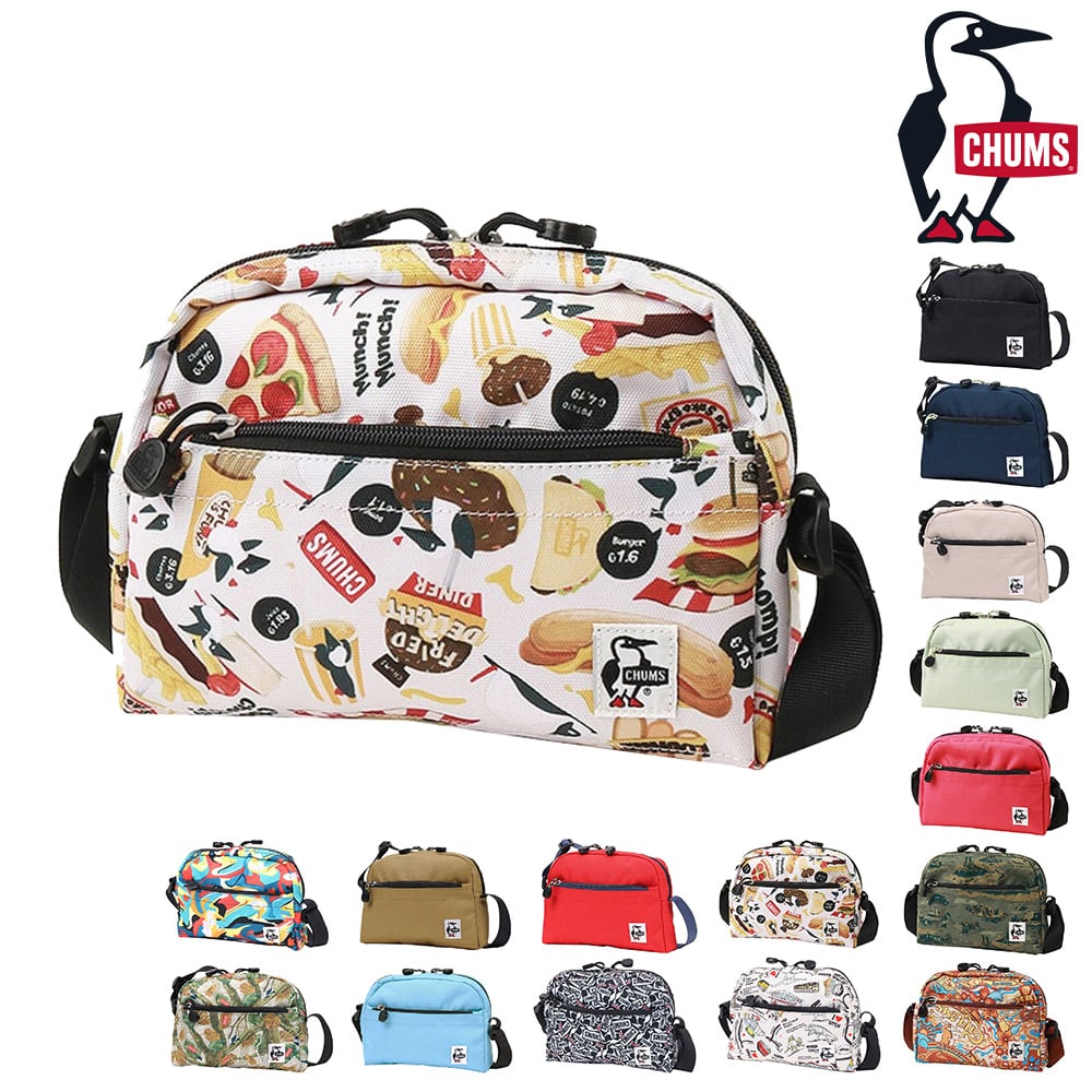 チャムス ショルダーバッグ 斜め掛け リサイクル ミニトラペゾイドショルダー 3L A5 CH60-3959 メンズ レディース 男女兼用 誕生日プレゼント 8.ファストフード -603959z351