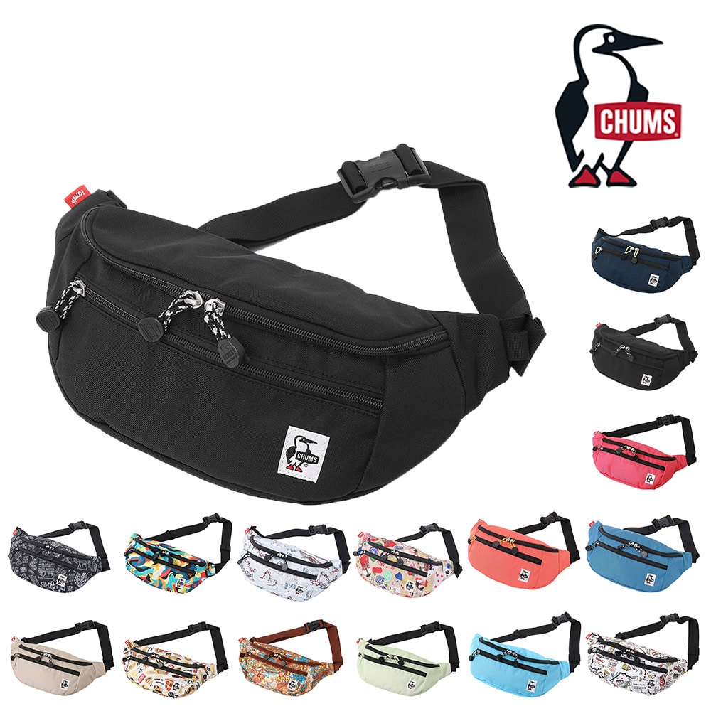 チャムス バッグ ウエストバッグ ボディバッグ ショルダー ヒップバッグ CHUMS リサイクルスモールウエストポーチ CH60-3529 CH60-3964 メンズ レディース キッズ 送料無料 誕生日プレゼント ギフト ラッピング無料 【正規代理店】 1.ブラック -603964k001