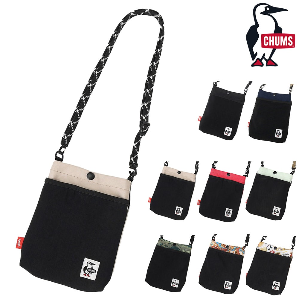 チャムス ショルダーバッグ ショルダーポーチ ミニ リサイクルメッシュポケットショルダーバッグ 1L CH60-3965 メンズ レディース キッズ プレゼント 正規代理店 3.グレージュ -603965g057
