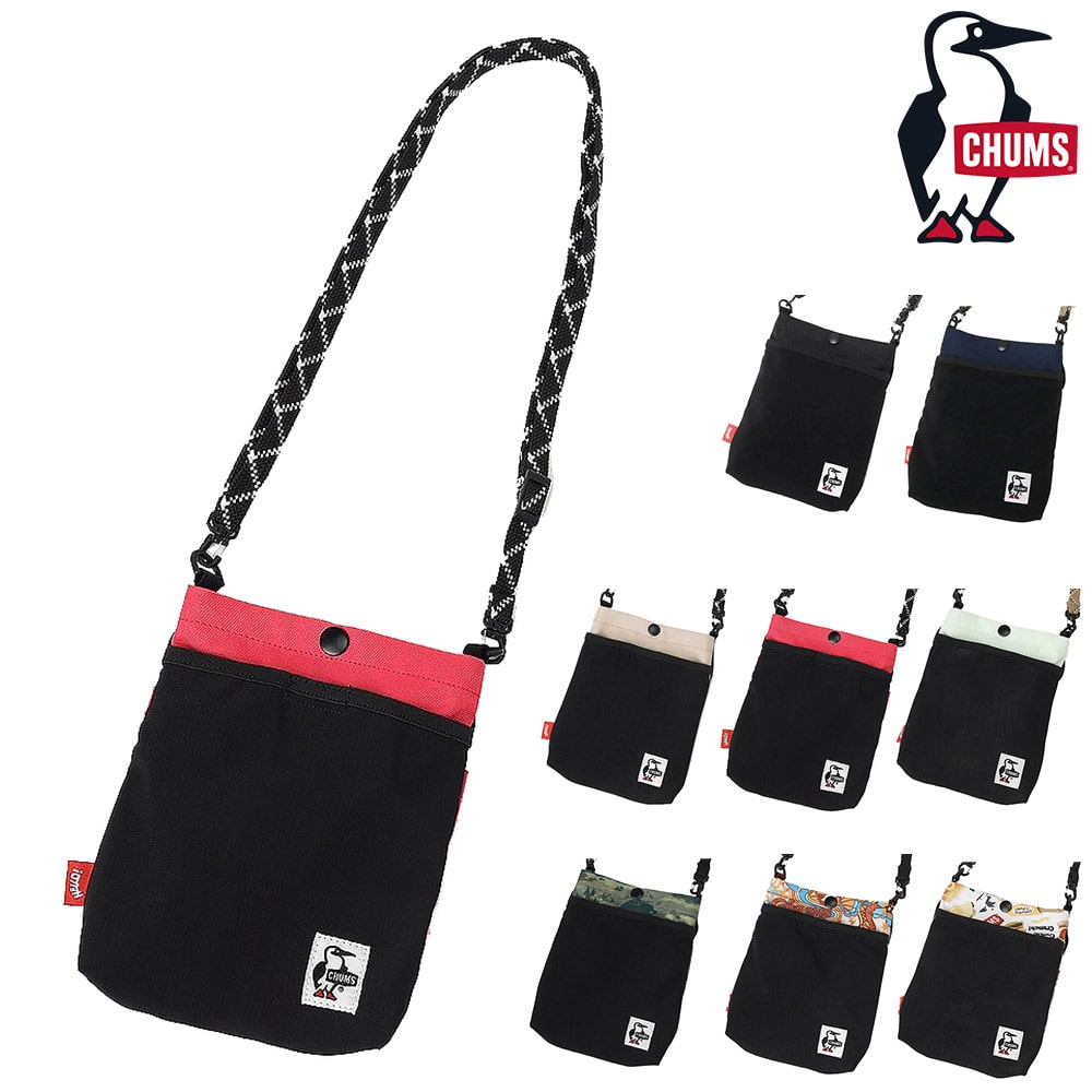 チャムス ショルダーバッグ ショルダーポーチ ミニ リサイクルメッシュポケットショルダーバッグ 1L CH60-3965 メンズ レディース キッズ プレゼント 正規代理店 4.ピンク -603965r018