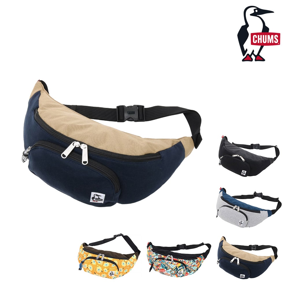 チャムス ウエストバッグ ウエストポーチ ボディバッグ ショルダー ファニーパックスウェットナイロン 3.5L B6 CH60-3973 メンズ レディース キッズ 誕生日プレゼント ギフト 3.ネイビーxベージュ -603973n016