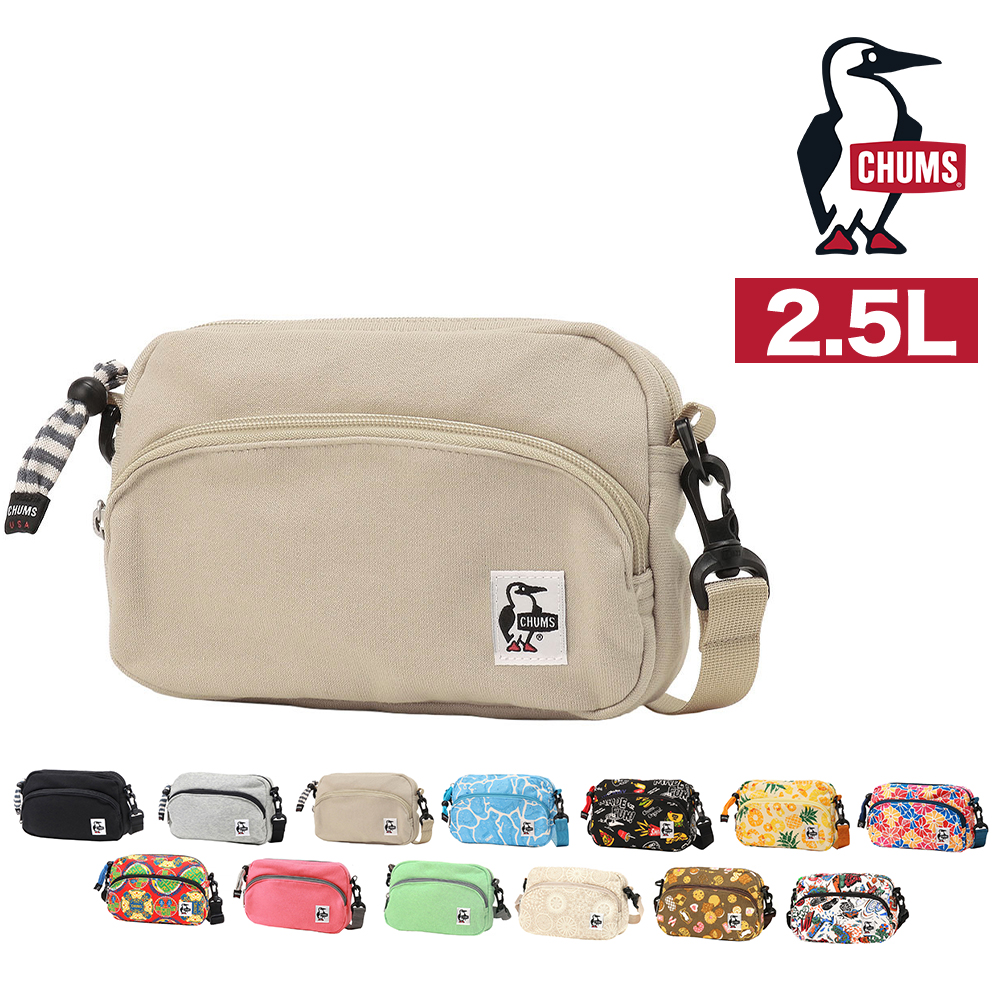 チャムス ショルダーポーチ 2WAY 2.5L ショルダーバッグ CHUMS ショルダーポーチスウェット CH60-3979 3.グレージュ -603979g057