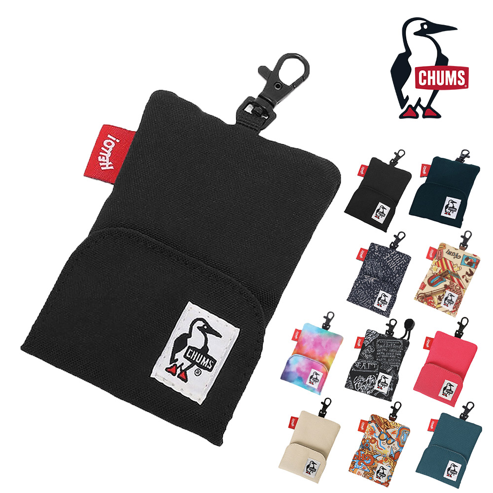 チャムス 財布 ポーチ ケース キーケース コインケース 小銭入れ 鍵入れ リール付き CHUMS リサイクルリトラクターキーホルダー CH60-3994 メンズ レディース キッズ 誕生日プレゼント ギフト ラッピング無料 一粒万倍日 吉日 【正規代理店】 1.ブラック -603994k001