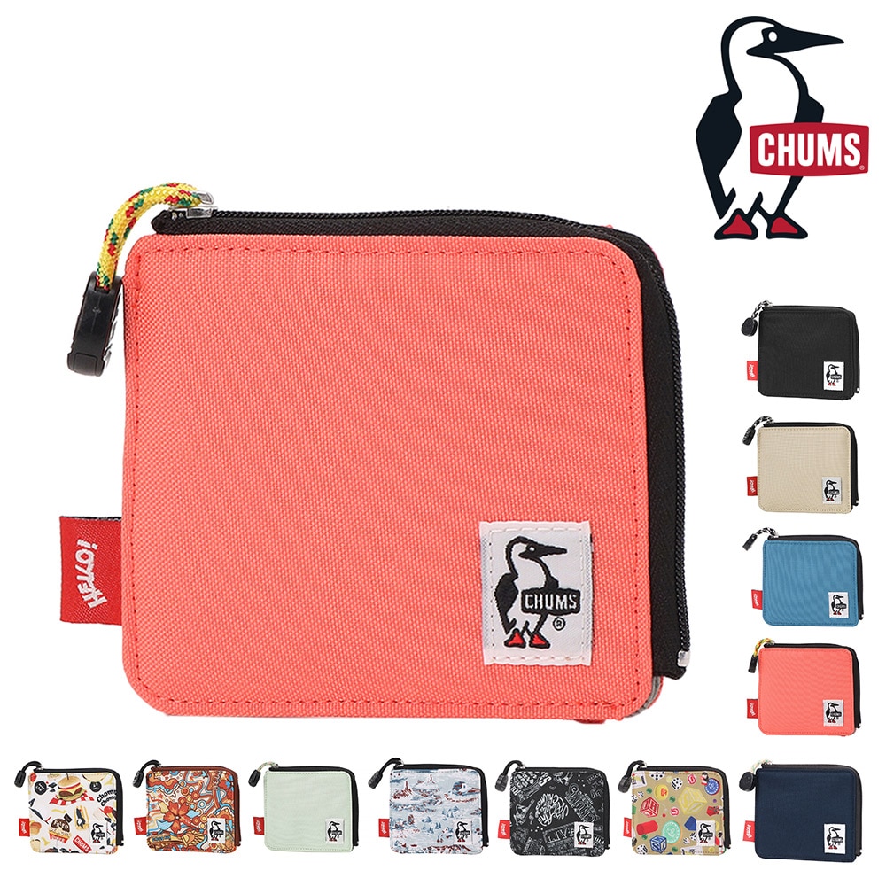 チャムス 財布 ミニ財布 コンパクト スクエア型 CHUMS リサイクルエルシェイプトジップウォレット CH60-3996 メンズ レディース キッズ 送料無料 誕生日プレゼント ギフト ラッピング無料 一粒万倍日 吉日 【正規代理店】 5.コーラルオレンジ -603996d029
