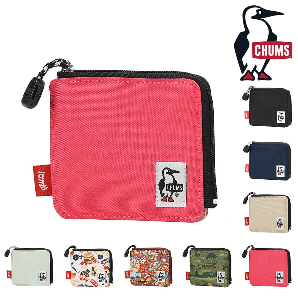 チャムス ミニ財布 コンパクト リサイクルエルシェイプトジップウォレット CH60-3996 メンズ レディース キッズ 誕生日プレゼント ギフト 正規代理店 4.ピンク -603996r018