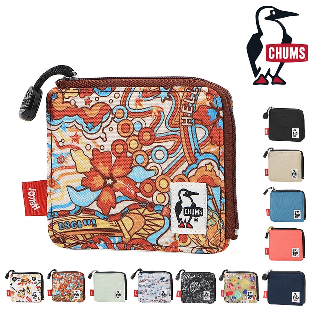 チャムス 財布 ミニ財布 コンパクト スクエア型 CHUMS リサイクルエルシェイプトジップウォレット CH60-3996 メンズ レディース キッズ 送料無料 誕生日プレゼント ギフト ラッピング無料 一粒万倍日 吉日 【正規代理店】 10.ヒッピートリップ -603996z350