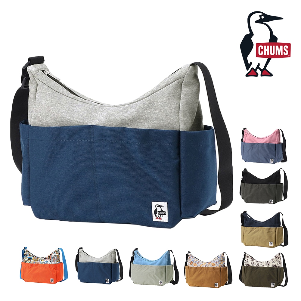 チャムス バッグ ショルダーバッグ 横型 CHUMS プレッピーショルダーバッグスウェットナイロン 10L A4サイズ CH60-4008 メンズ レディース キッズ 送料無料 誕生日プレゼント ギフト ラッピング無料 【正規代理店】 1.ヘザーグレーxbネイビー -604008g019