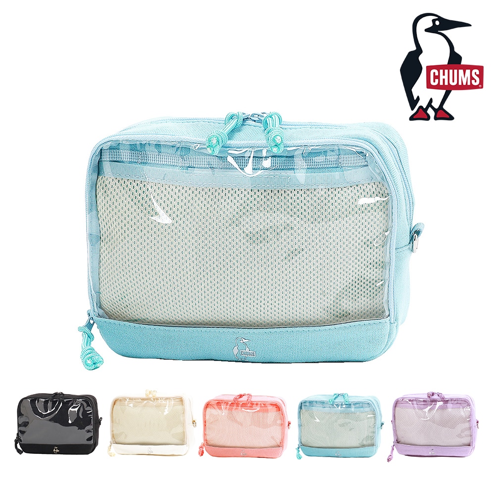 チャムス バッグ ポーチ 小物入れ ぬいぐるみポーチ CHUMS 推し活 クリアポケットポーチスウェット CH60-4011 メンズ レディース キッズ 送料無料 誕生日プレゼント ギフト ラッピング無料 【正規代理店】 4.アクア -604011a109