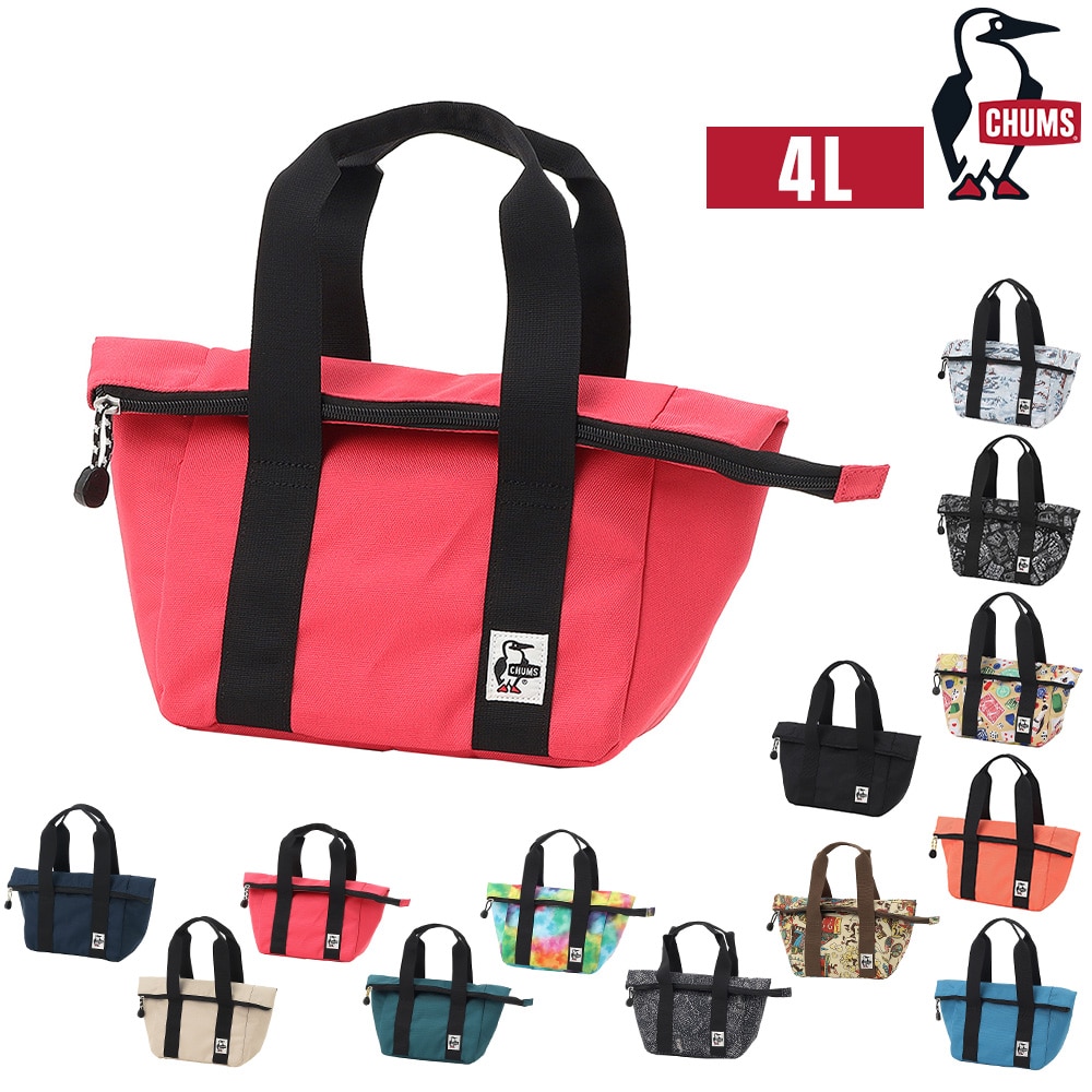 チャムス バッグ ランチバッグ 保冷バッグ ハンドバッグ CHUMS リサイクルお弁当トートバッグ 4L A5サイズ CH60-4020 メンズ レディース キッズ ポイント10倍 誕生日プレゼント ギフト ラッピング無料 正規代理店 4.ピンク -604020r018