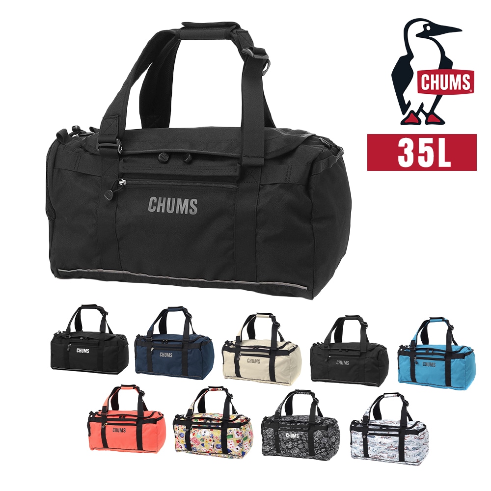 チャムス バッグ ダッフルバッグ リュック CHUMS リサイクルチャムス2ウェイボストンバッグ35 35L B4サイズ CH60-4026 メンズ レディース キッズ 送料無料 誕生日プレゼント ギフト ラッピング無料 【正規代理店】 4.ブラックxブラック -604026k015