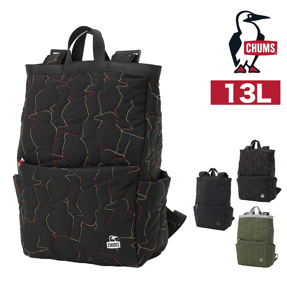 チャムス バッグ リュックサック バックパック CHUMS ブービーステッチデイパック 13L B4サイズ CH60-4038 メンズ レディース キッズ 送料無料 誕生日プレゼント ギフト ラッピング無料 【正規代理店】 2.ブラックxレインボー -604038k094