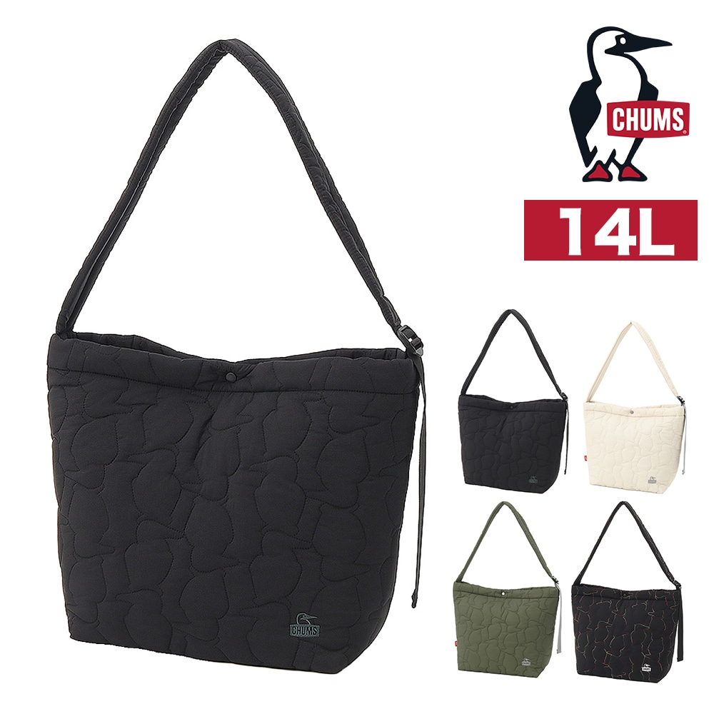 チャムス バッグ ショルダー 斜めがけバッグ CHUMS ブービーステッチショルダーバッグ 14L A4サイズ CH60-4041 メンズ レディース キッズ 送料無料 誕生日プレゼント ギフト ラッピング無料 【正規代理店】 1.ブラック -604041k001