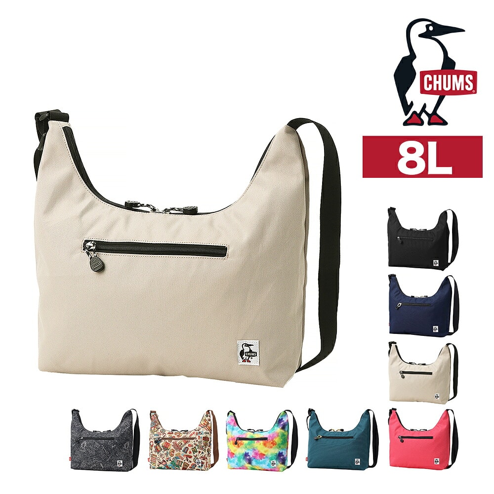 チャムス ショルダーバッグ A4対応 8L 斜め掛け 軽量 CHUMS リサイクルプレーンショルダーバッグ CH60-4093 メンズ レディース キッズ 3.グレージュ -604093g057