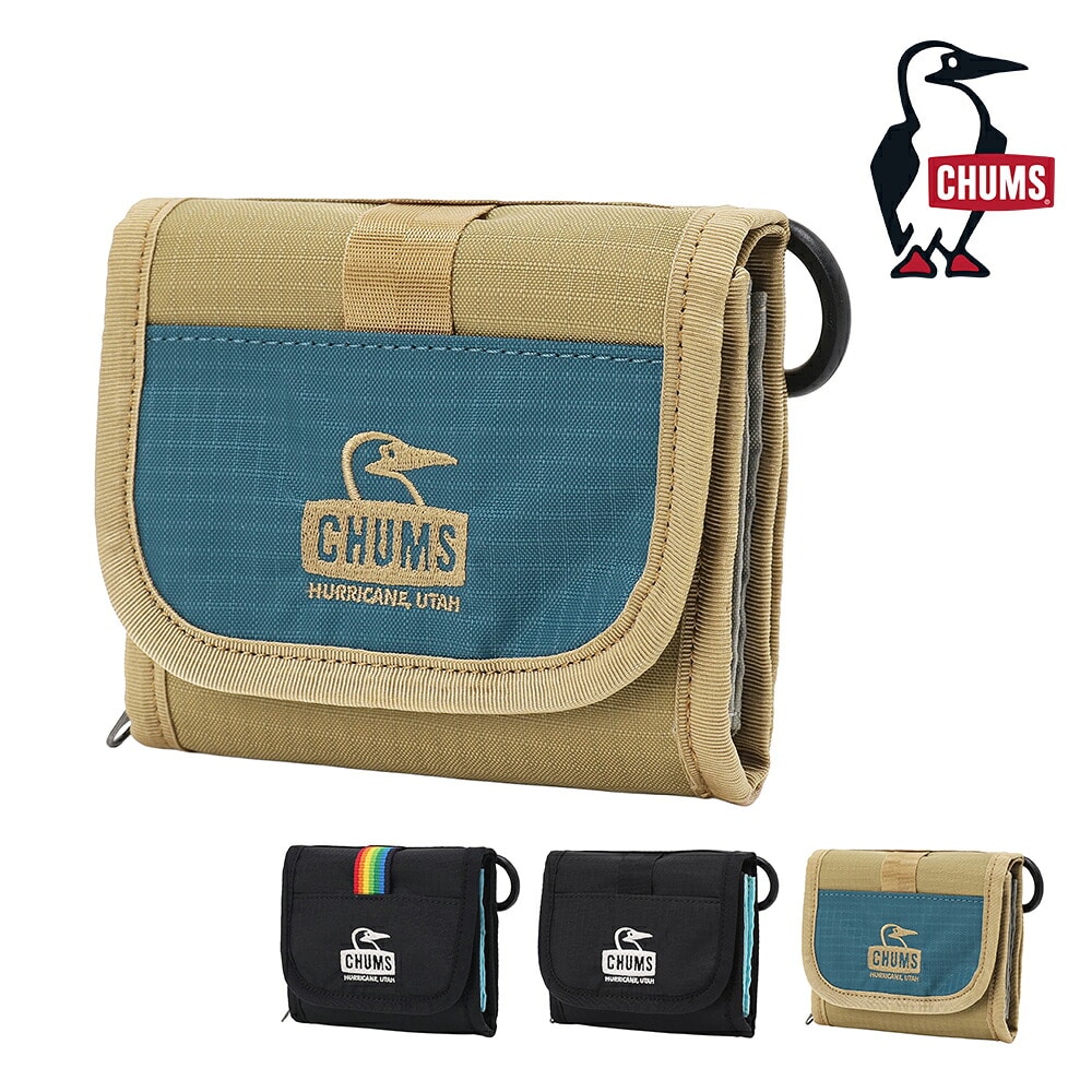 チャムス 財布 二つ折り財布 コンパクト CHUMS スプリングデールマルチウォレット CH60-4104 メンズ レディース キッズ 誕生日プレゼント ギフト ラッピング無料 正規代理店 3.ブルーxベージュ -604104a099