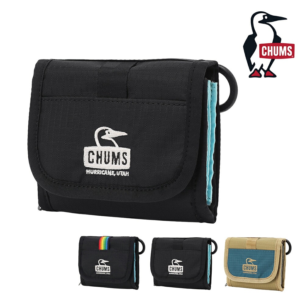 チャムス 財布 二つ折り財布 コンパクト CHUMS スプリングデールマルチウォレット CH60-4104 メンズ レディース キッズ 誕生日プレゼント ギフト ラッピング無料 正規代理店 2.ブラックxホワイト -604104k071